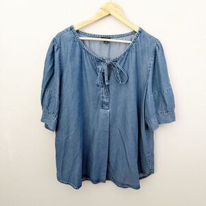 Ann Taylor Blue Chambray Blouse